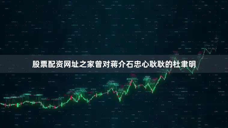 股票配资网址之家曾对蒋介石忠心耿耿的杜聿明