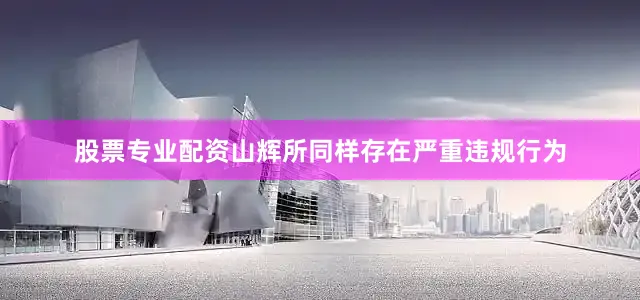股票专业配资山辉所同样存在严重违规行为